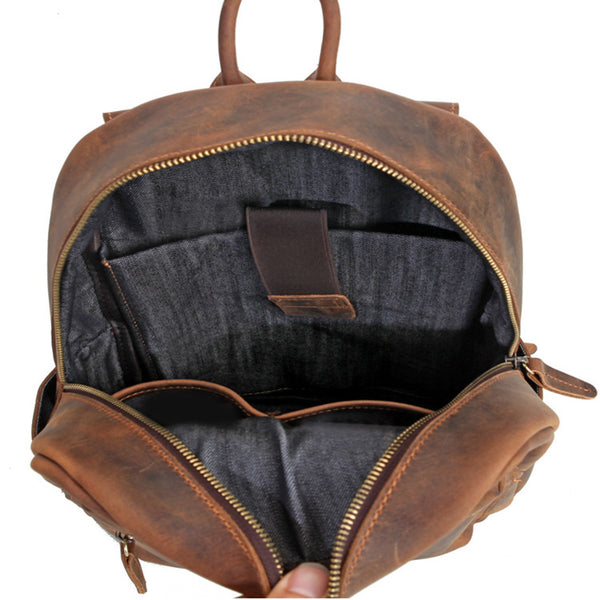 Vintage Womens Genuine Leather Backpack Bag Purse Laptop Backpacks For Women Cowhide