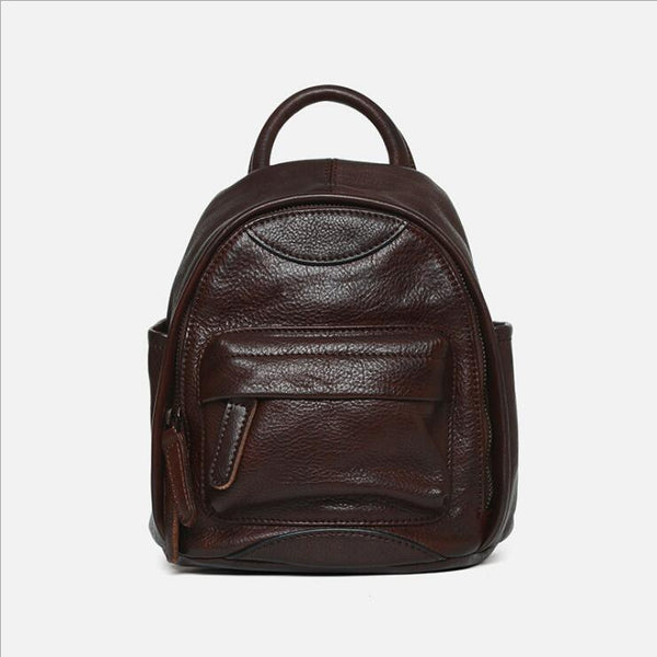 Cute Leather Knapsack Zip Backpack Purse For Women Badass