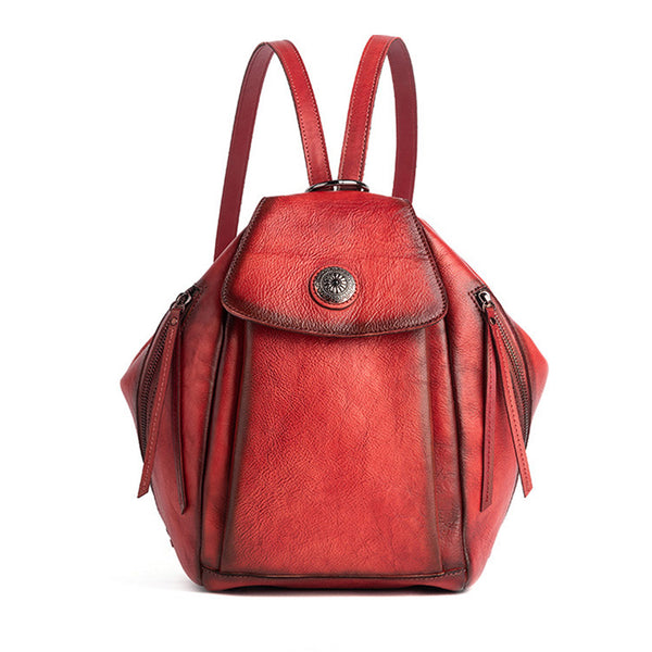 Vintage Womens Genuine Leather Rucksack Backpack Purse Handbags For Women Affordable