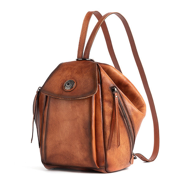 Vintage Womens Genuine Leather Rucksack Backpack Purse Handbags For Women Beautiful