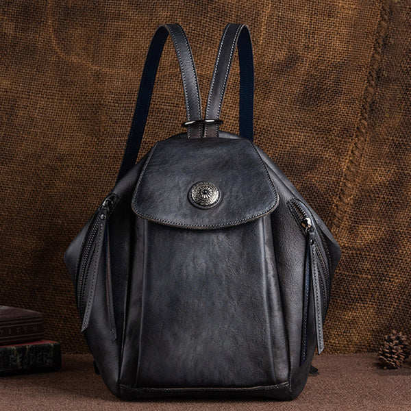 Vintage Womens Genuine Leather Rucksack Backpack Purse Handbags For Women Cool