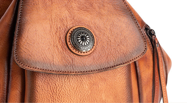 Vintage Womens Genuine Leather Rucksack Backpack Purse Handbags For Women Genuine Leather