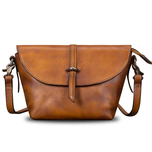 Vintage Womens Genuine Leather Satchel Bag Shoulder Purse For Women Brown