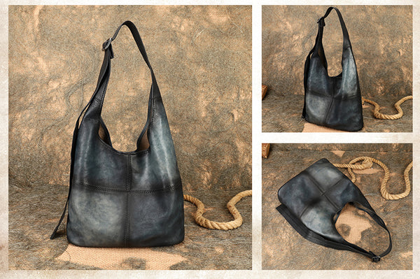 Vintage Womens Genuine Leather Tote Bag Shoulder Handbags For Women Cowhide