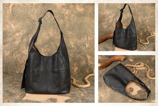 Vintage Womens Genuine Leather Tote Bag Shoulder Handbags For Women Genuine-Leather