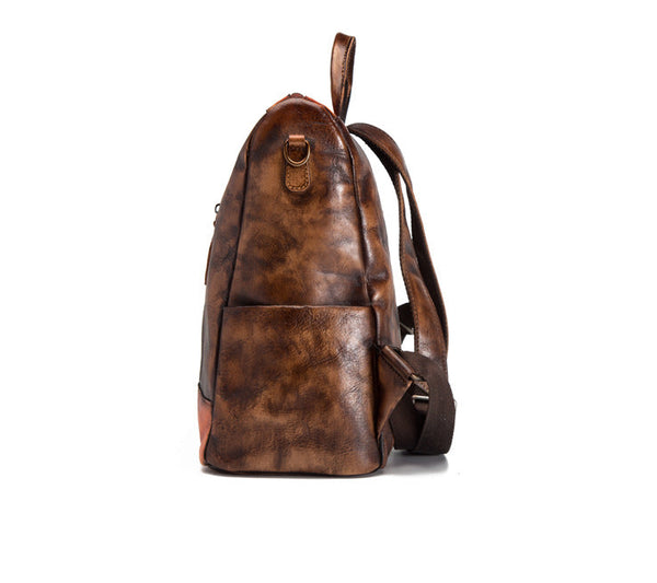 Vintage Womens Leather Backpack Purse leather rucksack Bag For Women Original