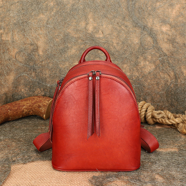 Vintage Womens Leather Backpacks Small Leather Rucksack For Women Beautiful