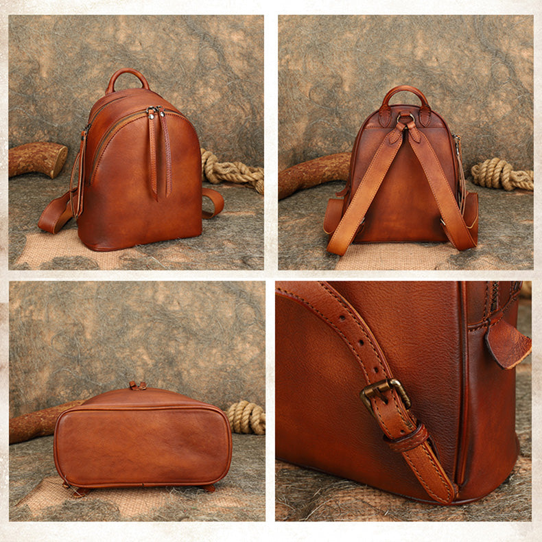 best leather backpacks women' Vintage Womens Leather Backpacks Small Leather Rucksack For Women – igemstonejewelry