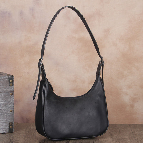 Vintage Womens Leather Boho Bag Shoulder Handbags Purse for Women Black