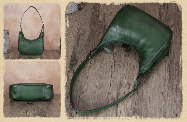 Casual Womens Green Leather Shoulder Bag Small Leather Handbags for Women
