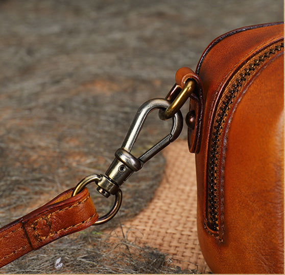 Vintage Womens Leather Boston Bag Small Handbags For Women Stylish