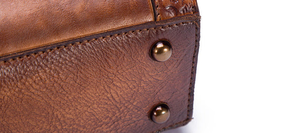 Vintage Womens Leather Crossbody Handbags Cross Shoulder Bag Details