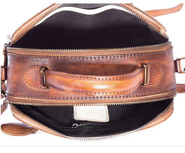Vintage Womens Leather Crossbody Handbags Cross Shoulder Bag Inside