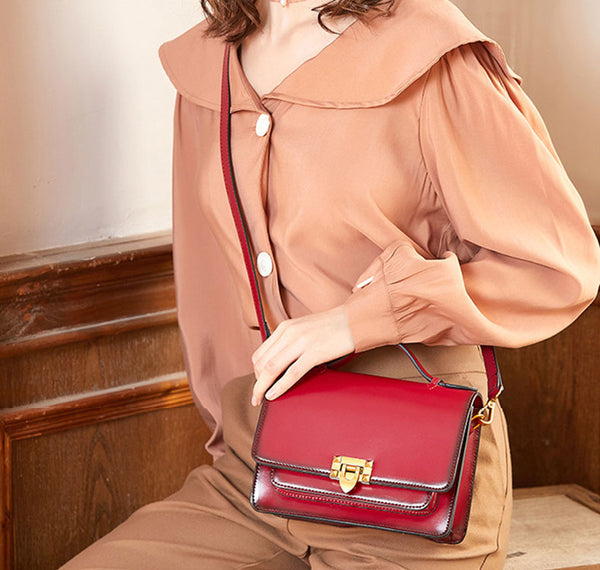 Vintage Womens Leather Satchel Bag Shoulder Handbags For Women Cool