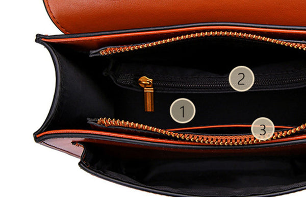 Vintage Womens Leather Satchel Bag Shoulder Handbags For Women Inside