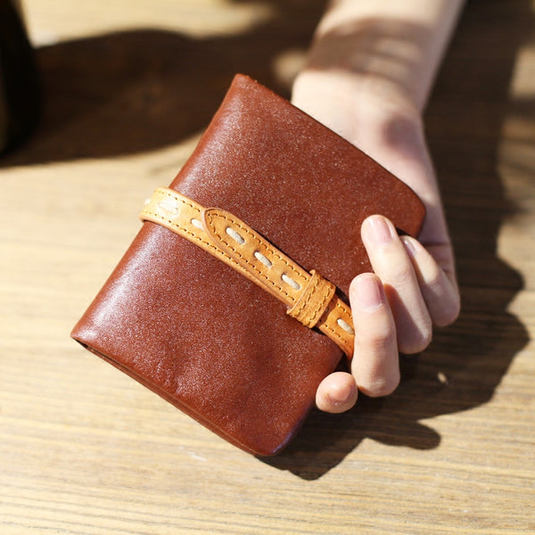 Vintage Womens Leather Small Wallet Purse Handmade Clutch for Women Accessories