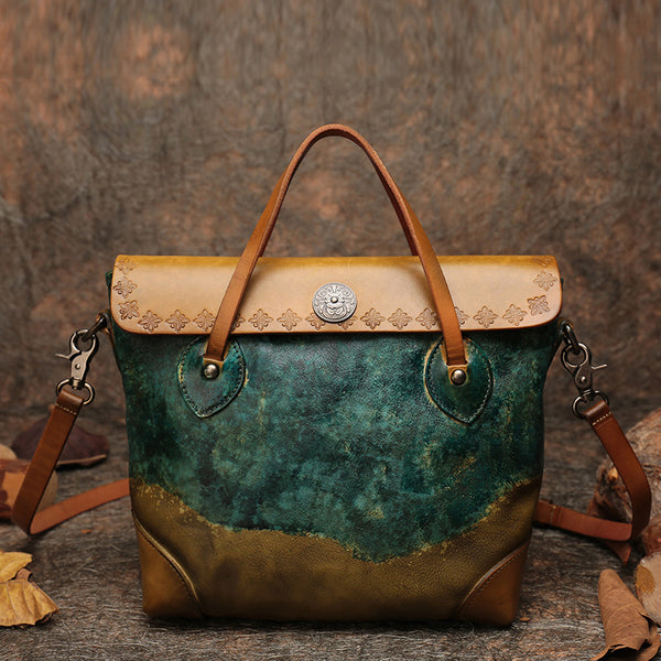 Vintage Womens Leather Tote Bag Handbags Purses for Women