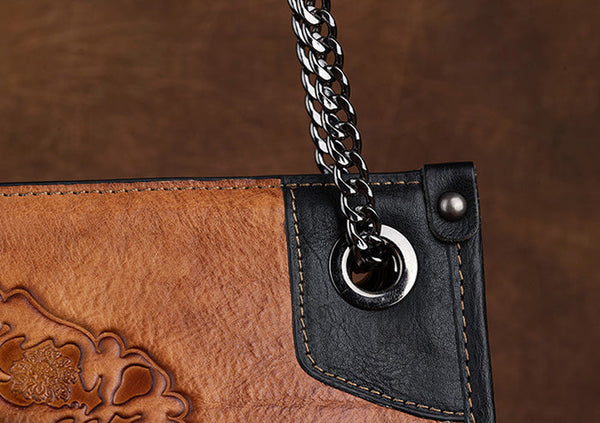 Vintage Womens Leather Tote Handbags Cross Shoulder Bag Details