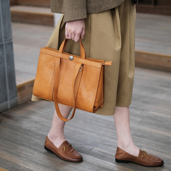 Vintage Womens Leather Tote Shoulder Handbags Casual