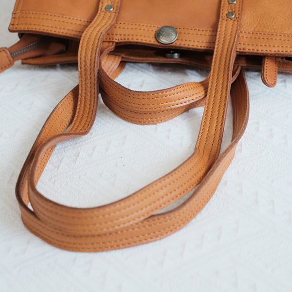 Vintage Womens Leather Tote Shoulder Handbags Details