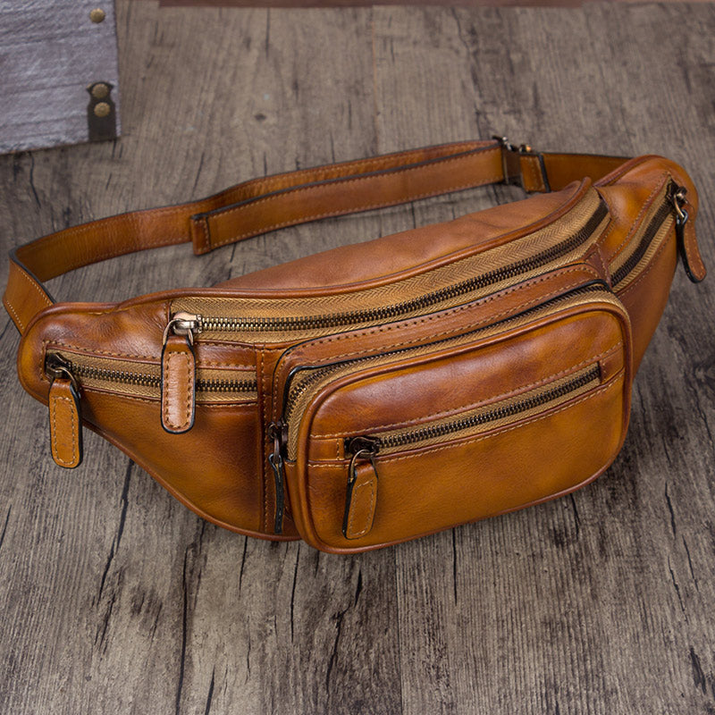 Vintage Leather Waist Bag, Guitar Strap Crossbody Bag, Solid Color Chest Bag  With Coin Purse - Temu Germany