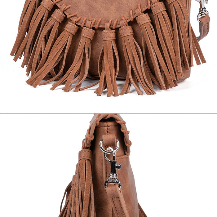 Vintage PU Leather Boho Crossbody Fringe Purse Shoulder Bag for Women –  igemstonejewelry