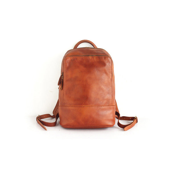 Vintage Womens Small Brown Leather Backpack Bag Purse Cool Backpacks for Women fashion