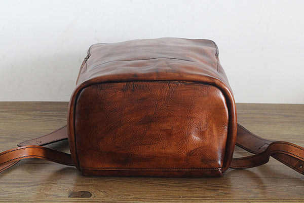 Vintage Womens Small Brown Leather Backpack Bag Purse Cool Backpacks for Women quality