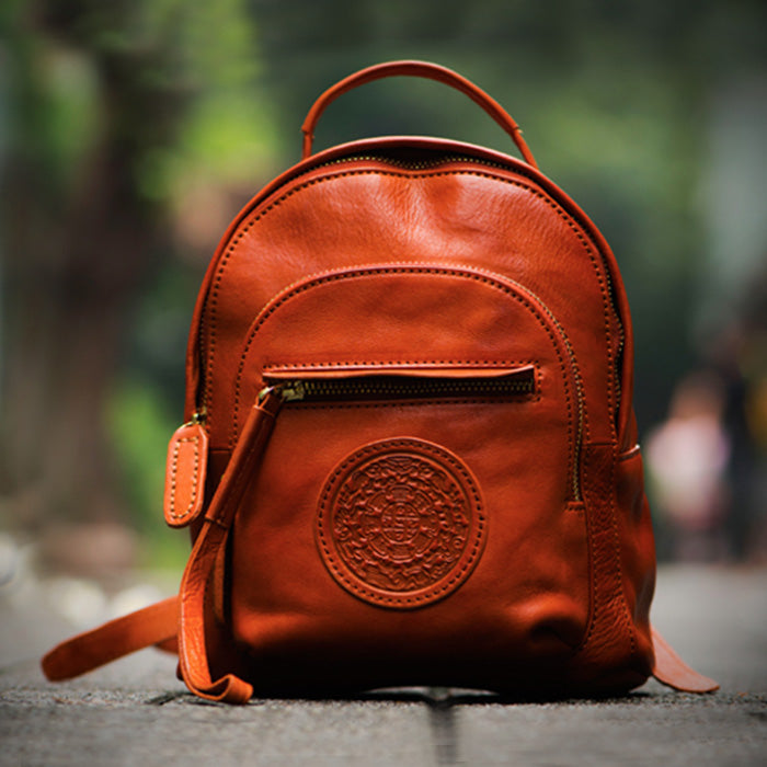 Vintage Womens Mini Genuine Leather Backpack Bag Purse Backpacks