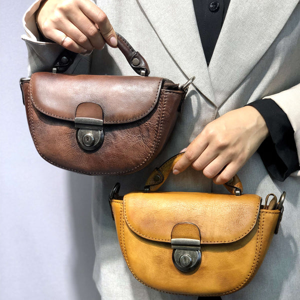 Vintage Womens Small Leather Crossbody Saddle Bag Handbags for Women Best