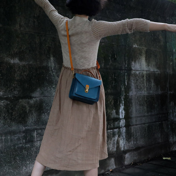 Vintage Womens Small Leather Crossbody Satchel Bag Shoulder Handbags For Women Chic