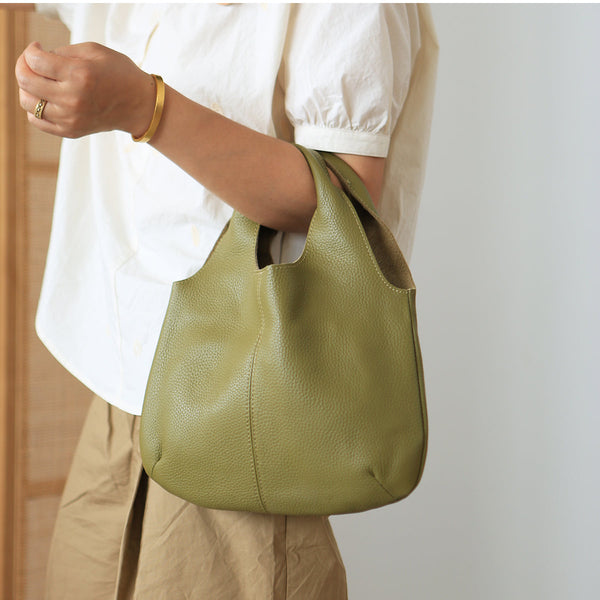 Vintage Womens Small Leather Tote Bag Green Leather Handbags For Women Beautiful