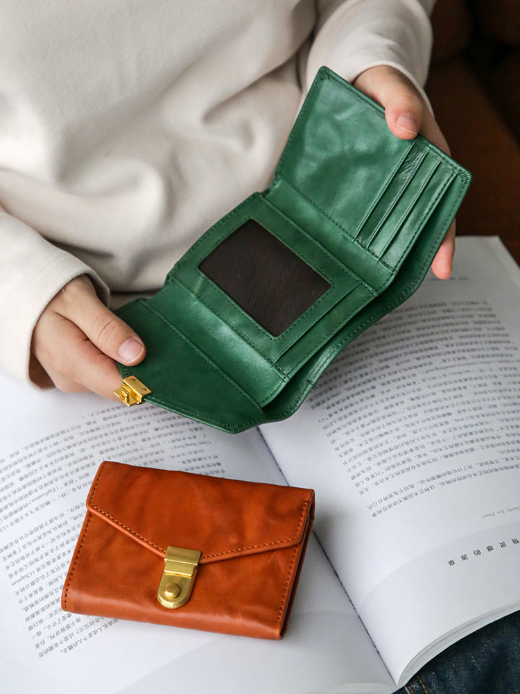 Green Womens Wallet Purse Small Leather Wallet – igemstonejewelry