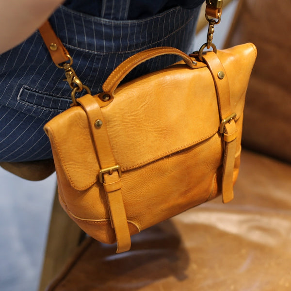 Vintage handmade Genuine Leather Messenger Crossbody Bag Satchel Purses Women beautiful