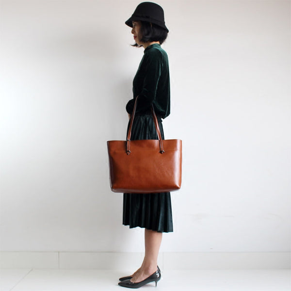 Vintga Brown Leather Womens Tote Bag Handbags Shoulder Bag for Women best