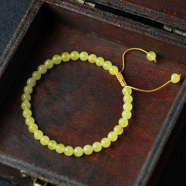 Wax Jade Beaded Bracelet Handmade Jewelry Accessories Gift Women cute