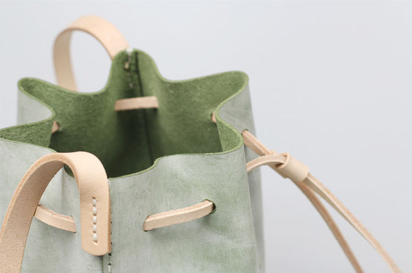 Wax Leather Bucket Bag Womens Crossbody Bags Shoulder Bag for Women Designer