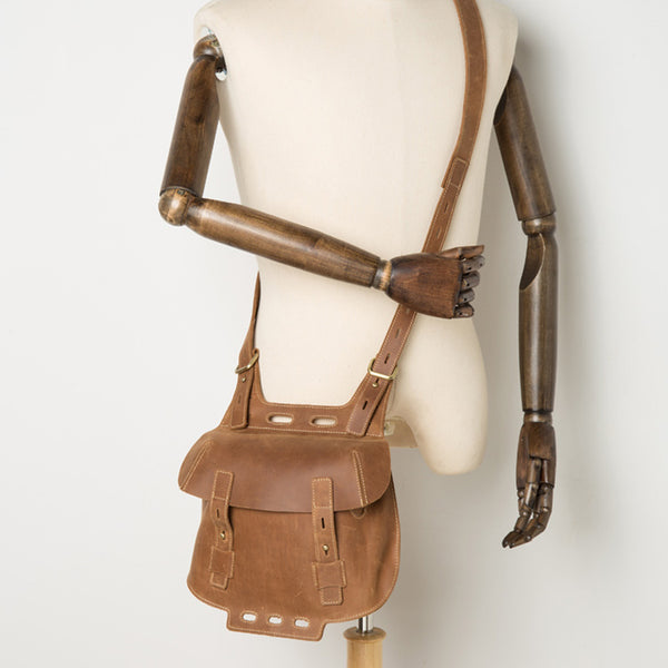 Western Women's Brown Leather Crossbody Satchel Bag Purse Side Bag For Womens Beautiful