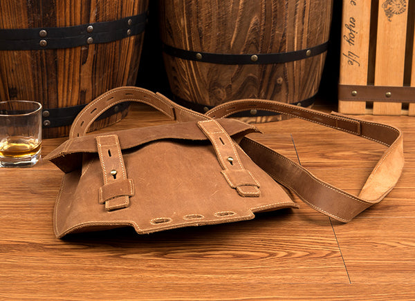 Western Women's Brown Leather Crossbody Satchel Bag Purse Side Bag For Womens Designer