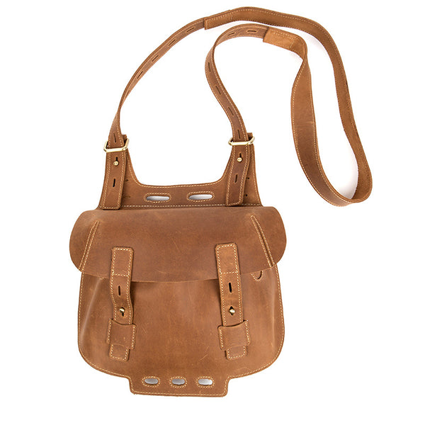 Western Women's Brown Leather Crossbody Satchel Bag