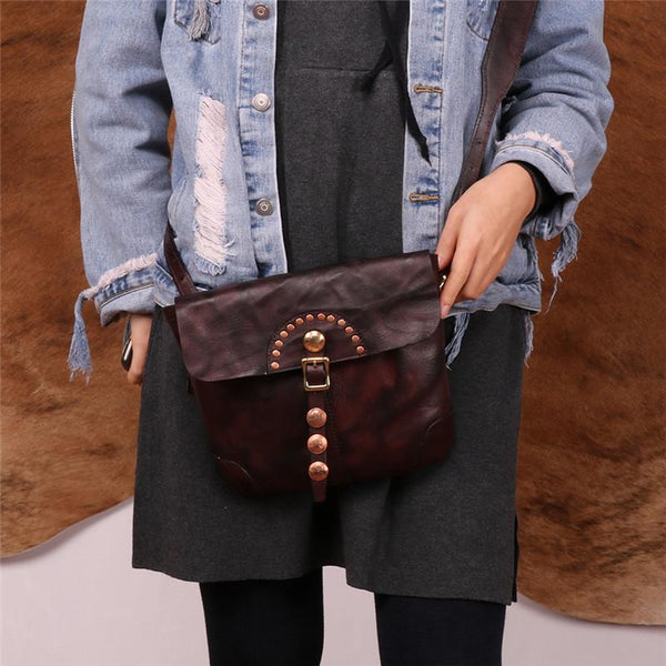 Western Womens Boho Leather Crossbody Satchel Purse Small Shoulder Bag for Women Designer