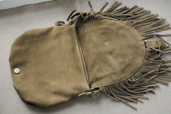 Western Womens Boho Leather Suede Fringe Crossbody Purse Satchel Bag for Women Cowhide
