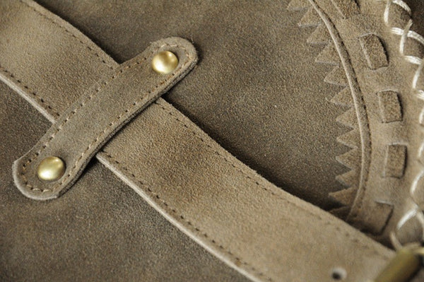 Western Womens Boho Leather Suede Fringe Crossbody Purse Satchel Bag for Women Genuine Leather