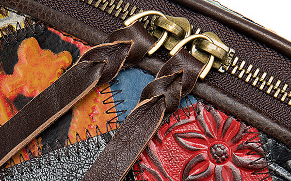 Western Womens Leather Boho Crossbody Bag Shoulder Purse Chest Bag Details