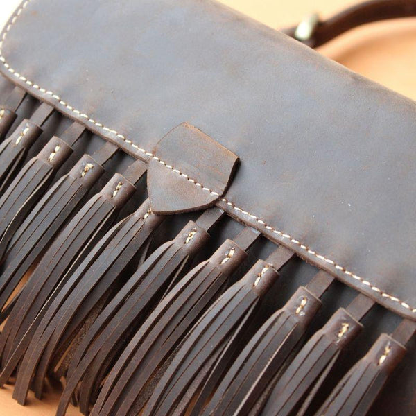 Western Womens Leather Fringe Crossbody Bag Purse Small Shoulder Bag for Women Affordable