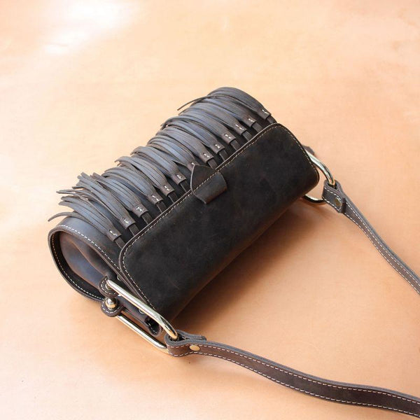 Western Womens Leather Fringe Crossbody Bag Purse Small Shoulder Bag for Women