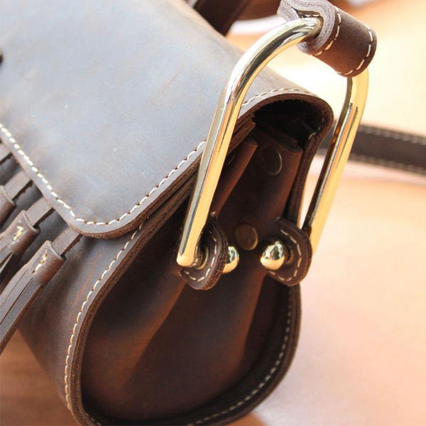 Western Womens Leather Fringe Crossbody Bag Purse Small Shoulder Bag for Women