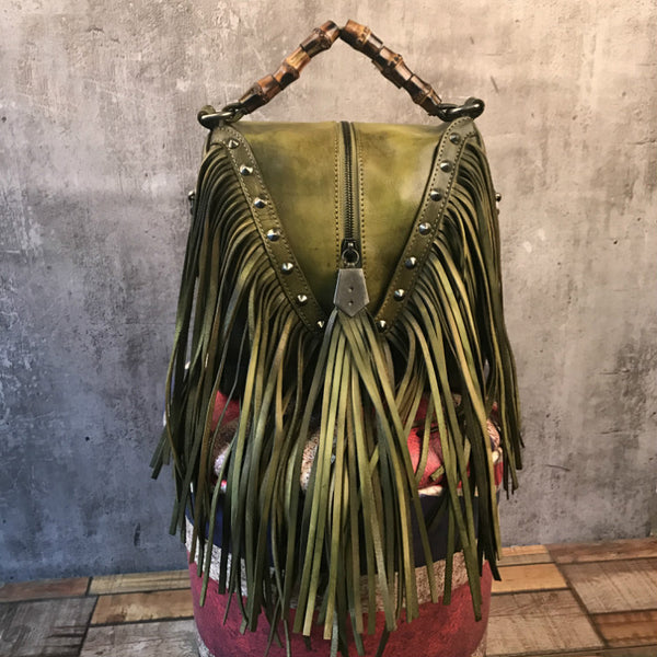 Western Womens Vintage Boho Bags Leather Crossbody Fringe Handbags Affordable