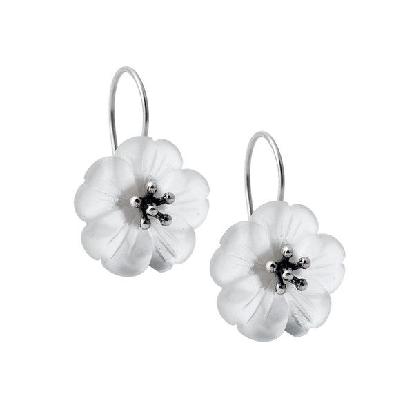 White Crystal Sterling Silver Earrings Gift Women