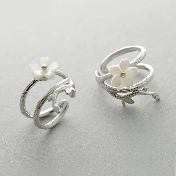 Womens Flower Sterling Silver Cartilage Earrings Clip On Earrings for Women